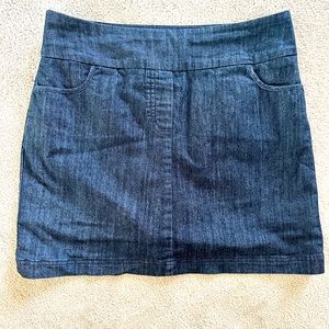 Contrast denim skort
